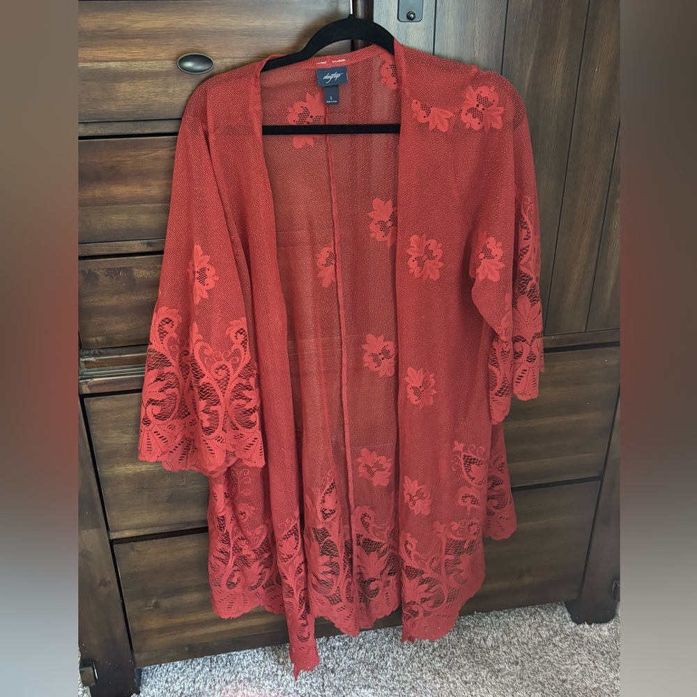 Stylish rusted red Lace Women's Sweater